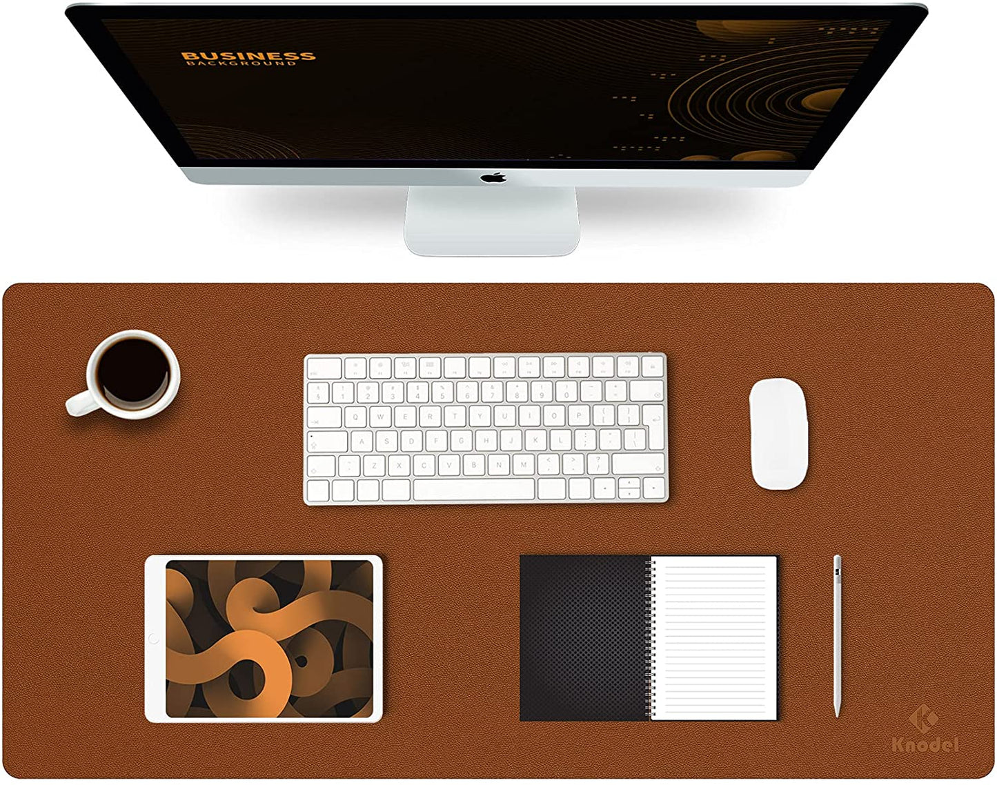 Large Office Leather Desk Mat, Mouse and Keyboard Pad, Computer and Laptop Mat, Desktop Protector and Cover, Writing Pad and Blotter (31.5"X15.7", Green)