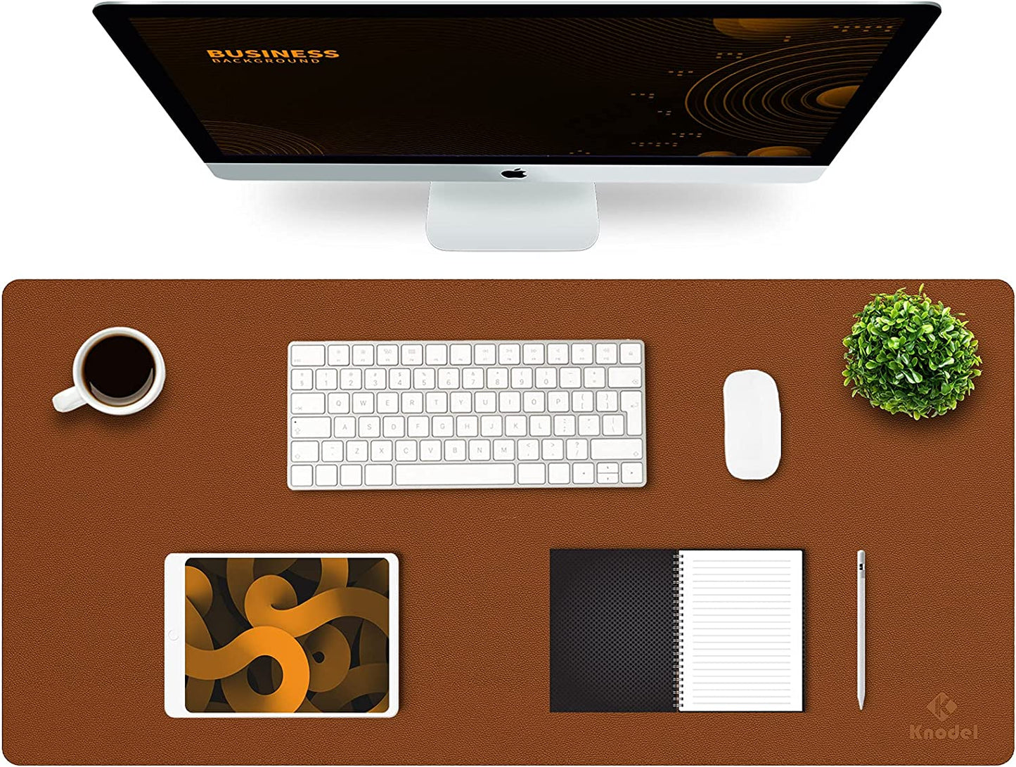 Large Office Leather Desk Mat, Mouse and Keyboard Pad, Computer and Laptop Mat, Desktop Protector and Cover, Writing Pad and Blotter (31.5"X15.7", Green)