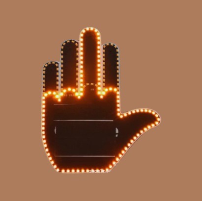 Funny New LED Illuminated Gesture Light Car Finger Light with Remote Road Rage Signs Middle Finger Gesture Light Hand Lamp